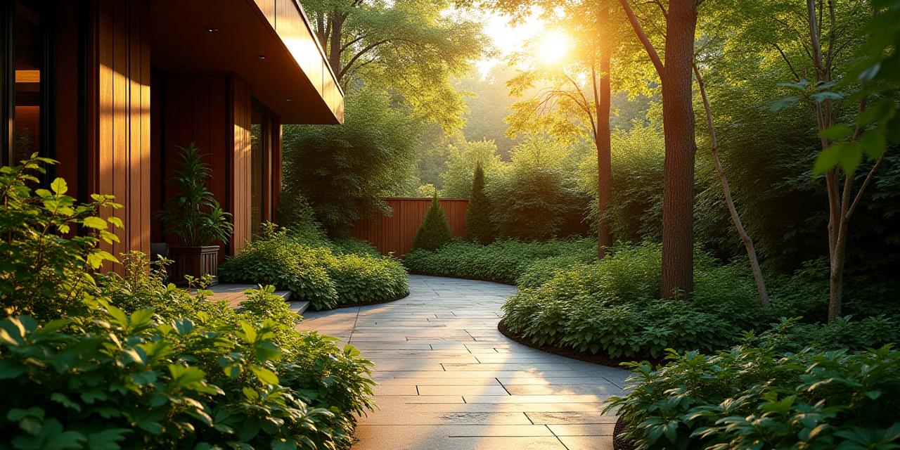 Lush urban garden with native pollinators and vibrant green foliage