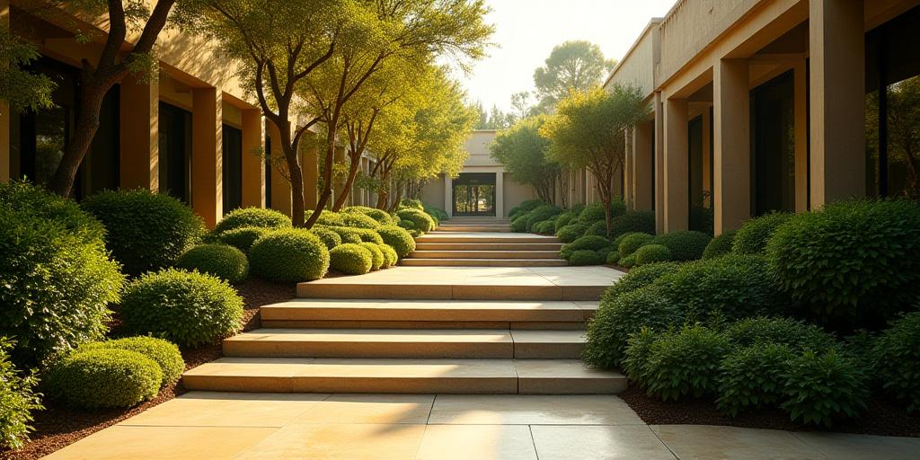 Abstract garden patterns with architectural lines